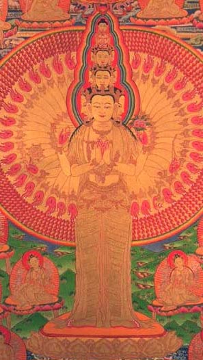 Avalokiteshvara with his thousand arms which 
reach out to help all suffering beings